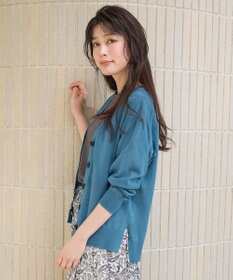 ANY L 【洗濯機可/接触冷感/アンチピリング】シアーニットVネックカーディガン