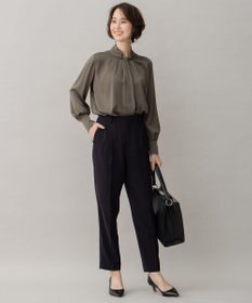 自由区 【XSサイズ～/洗える】ダブルフェイススーティング テーパードパンツ