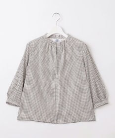 J.PRESS LADIES L チェックプリント スリットフリルネック カットソー