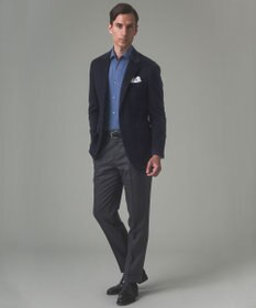 GOTAIRIKU 【保温性/ストレッチ/シワになりにくい】サキソニーストレッチパンツ（ノータック）