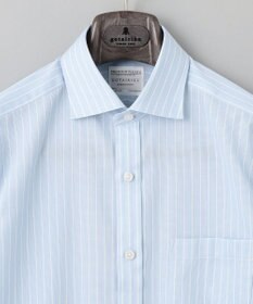 GOTAIRIKU 春夏向け【形態安定】SUMMERPREMIUMPLEATS_スモールワイドカラー 長袖ドレスシャツ（ストライプ/チェック）