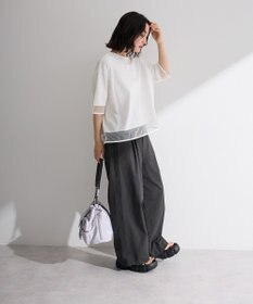 Green Parks サッカー裾ドロストワイドパンツ