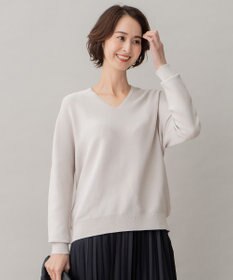 自由区 【洗える】コットンストレッチホールガーメント プルオーバーニット