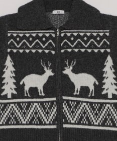 WEGO 雪柄ダブルジップニット