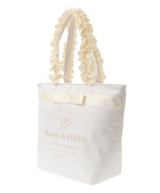 Maison de FLEUR ブランドロゴフリルハンドルトートＭバッグ