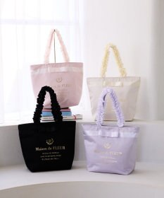 Maison de FLEUR ブランドロゴフリルハンドルトートＭバッグ