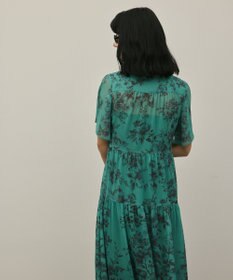 GRACE CONTINENTAL フラワープリントシャツフレアワンピース