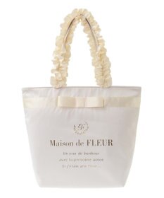 Maison de FLEUR ブランドロゴフリルハンドルトートＭバッグ