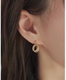 Tiaclasse 【安田美沙子さん着用・金属アレルギー対応】キュービックレイヤードフープピアス