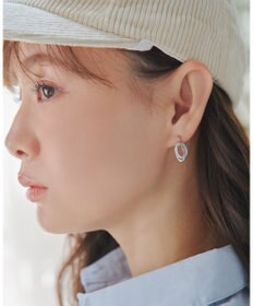 Tiaclasse 【安田美沙子さん着用・金属アレルギー対応】キュービックレイヤードフープピアス