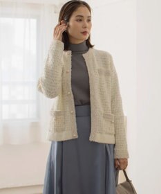 組曲 【WEB限定】スノーネップツイード ニットジャケット