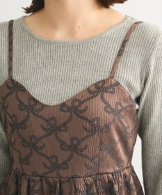 Green Parks ・ＳＵＧＡＲＳＰＯＯＮリボンジャカードキャミワンピ