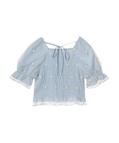 earth music&ecology フラワー刺繍ブラウス