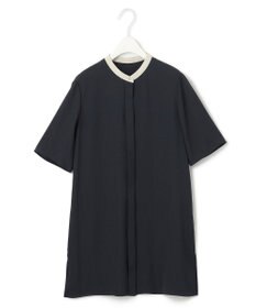 ICB 【接触冷感・UVケア・速乾・洗える】BackSatinAmunzen バンドカラーチュニックブラウス