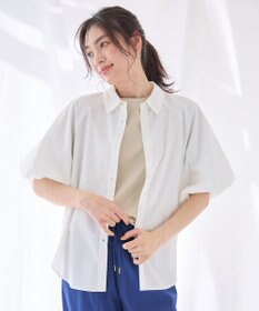 ANY 【接触冷感/UVカット/抗菌防臭/速乾】エニイファンクション パフスリーブブラウス