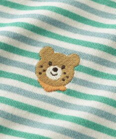 MIKI HOUSE HOT BISCUITS 【70-120cm】 みじんボーダー ワンポイント刺繍 半袖Tシャツ