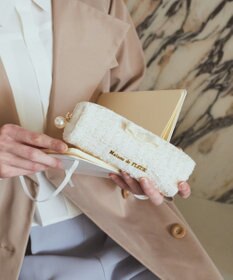 Maison de FLEUR ツイードグログランリボンロングポーチ