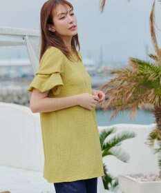 Tiaclasse 【洗える】変形バルーンスリーブカットソーチュニック