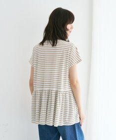YECCA VECCA アシメボーダーポロシャツ