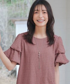 Tiaclasse 【洗える】変形バルーンスリーブカットソーチュニック