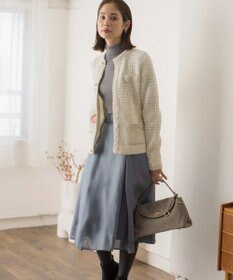 組曲 L 【WEB限定】スノーネップツイード ニットジャケット
