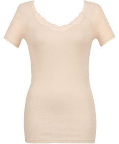 Wing インナー 綿100％(身生地部) 接触冷感 さらっと快適 【綿100% シャリ感タイプ】 3分袖 半袖 3Lまで対応 大きいサイズ 春 夏 EL6362 ウイング／ワコール