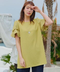 Tiaclasse 【洗える】変形バルーンスリーブカットソーチュニック