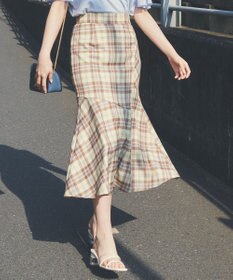 Feroux 【洗える】チェックマーメイド スカート
