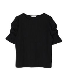 Green Parks リブ肩デザイン５分袖プルオーバー