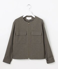 自由区 L 【17号サイズまで展開】ライトブッチャーノーカラー ブルゾン