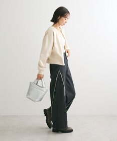 Green Parks サテンボンディングＺｉｐカーディガン