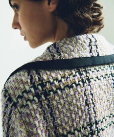 GRACE CONTINENTAL ツイードフーディーコート