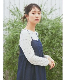 earth music&ecology デニムバックレースアップワンピース