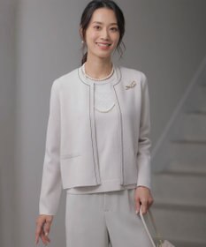 J.PRESS LADIES 【洗える】DECOR ニット ジャケット