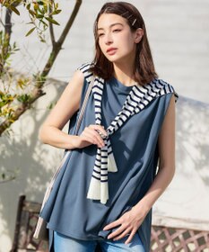 Tiaclasse 肩掛けボーダーフェイクカーデ