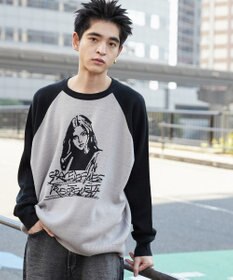 WEGO ラグランジャガードグラフィックプルオーバー