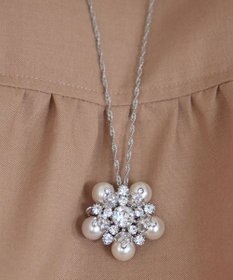 Tiaclasse パールブローチ２WAYネックレス