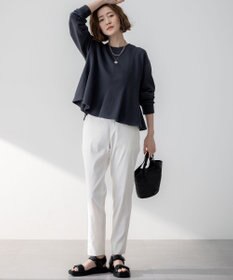 23区 【洗える】リネンレーヨンストレッチ テーパード パンツ