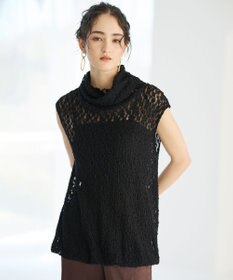 #Newans タートルネックレースブラウス