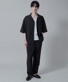 WEGO 【ユニセックス着用アイテム/手洗い可/SETUP可】リネンレーヨンオープンカラーシャツ（S）