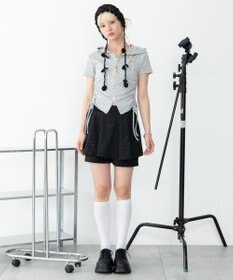 WEGO ラメプリーツレイヤードスカパン