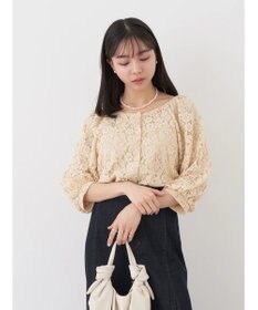 earth music&ecology フラワーレースブラウス