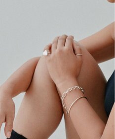 yoaa シルバー925 ハートプレートイヤーカフリング