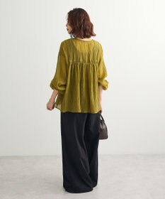 Green Parks Ｖネックフリルシアープリーツブラウス