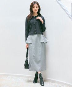 Feroux 胸元刺繍パールニット カーディガン