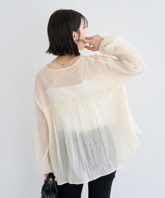 Green Parks Ｖネックフリルシアープリーツブラウス