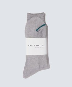 WHITE MAILS PAPER RIB CREW SOCKS ソックス