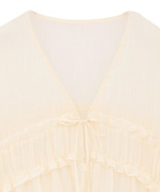 Green Parks Ｖネックフリルシアープリーツブラウス