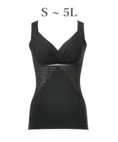 BRADELIS New York 【BRADELIS NewYork peace】綿混キャッチャーカップレースブラキャミ25 ノンワイヤー 補正下着 補整 カップ付き ブラトップ ボディシェイパー