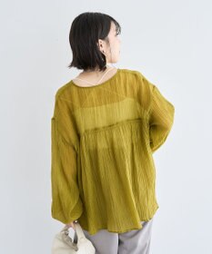 Green Parks Ｖネックフリルシアープリーツブラウス